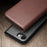 QIALINO For iPhone 17e / 16e Wallet Case Stand Genuine Cow Leather Flip Phone Cover - Brown - 4