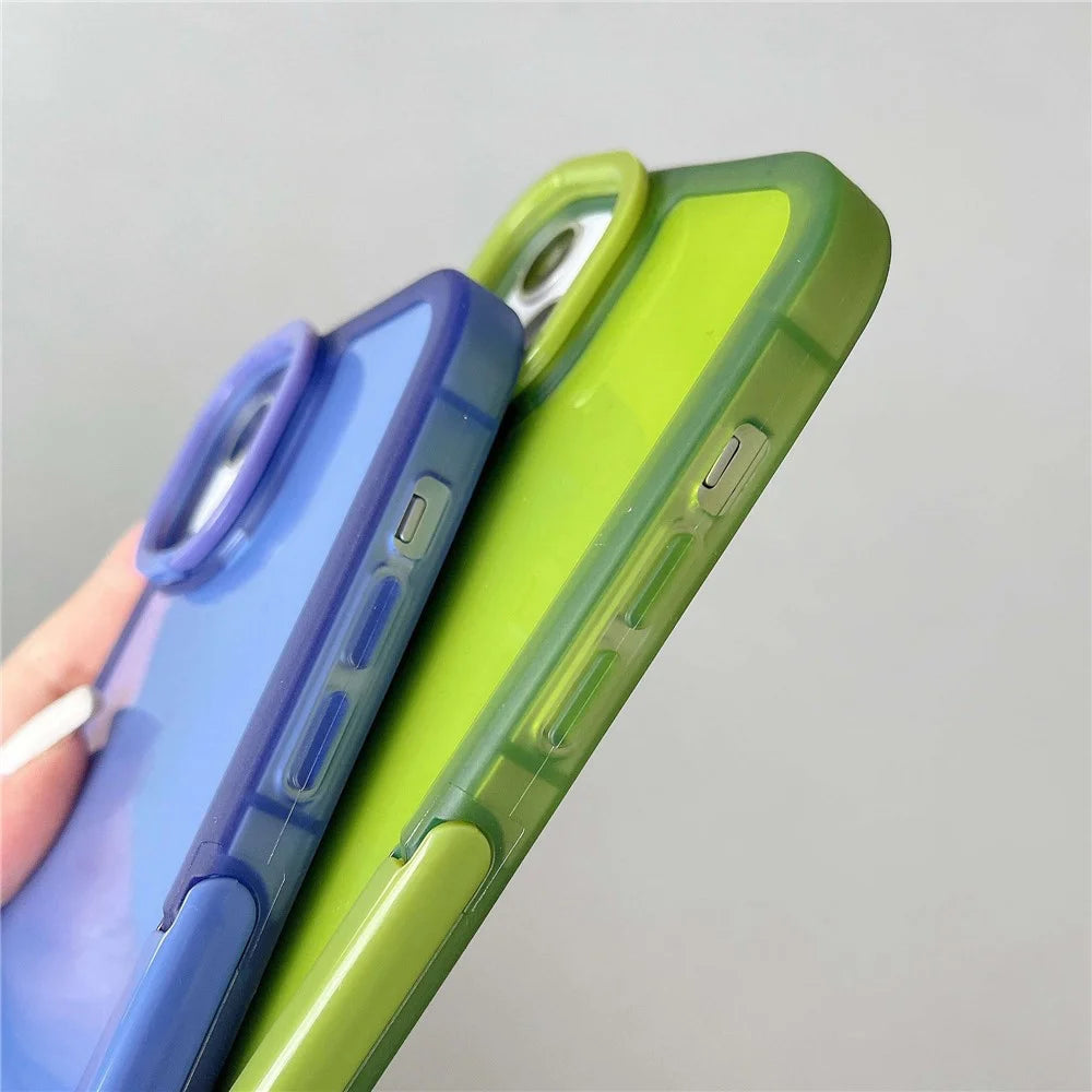 Cell Phone Cover for iPhone 14, Anti-shock Kickstand Rear Camera Ring Phone Protective Back Case - Blue - 3
