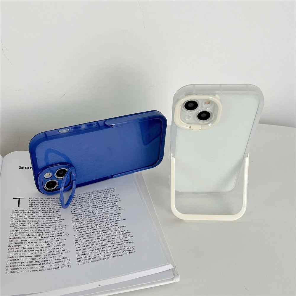 For iPhone 14 Pro Anti-fading Cell Phone Case Shell Kickstand Rear Camera Ring Slim Fit Phone Back Cover - Green - 6