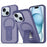 For iPhone 15 Case Compatible with MagSafe PC + TPU Phone Cover with Kickstand - Dark Purple - 1