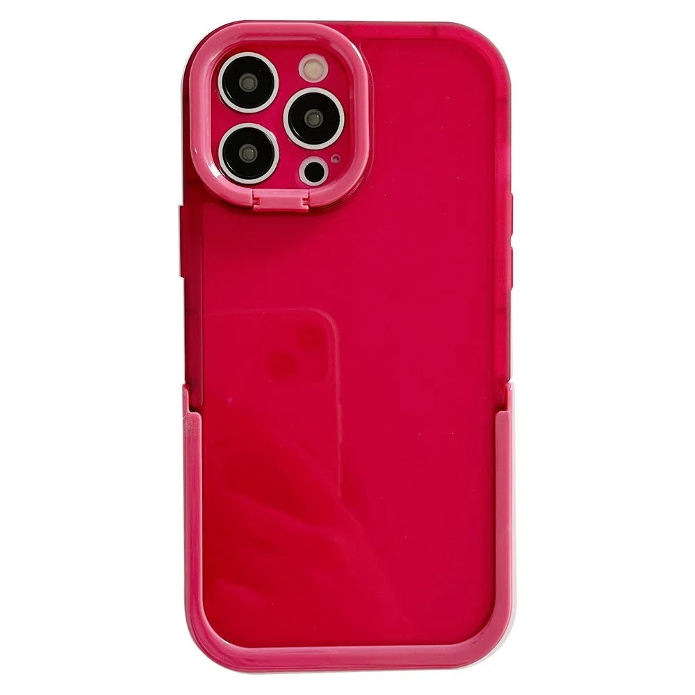 Anti-drop Phone Case for iPhone 14 Pro Max, Supporting Kickstand Camera Protection Phone Protective Back Cover - Red - 1