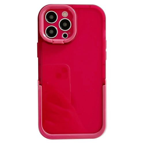 Anti-drop Phone Case for iPhone 14 Pro Max, Supporting Kickstand Camera Protection Phone Protective Back Cover - Red - 1