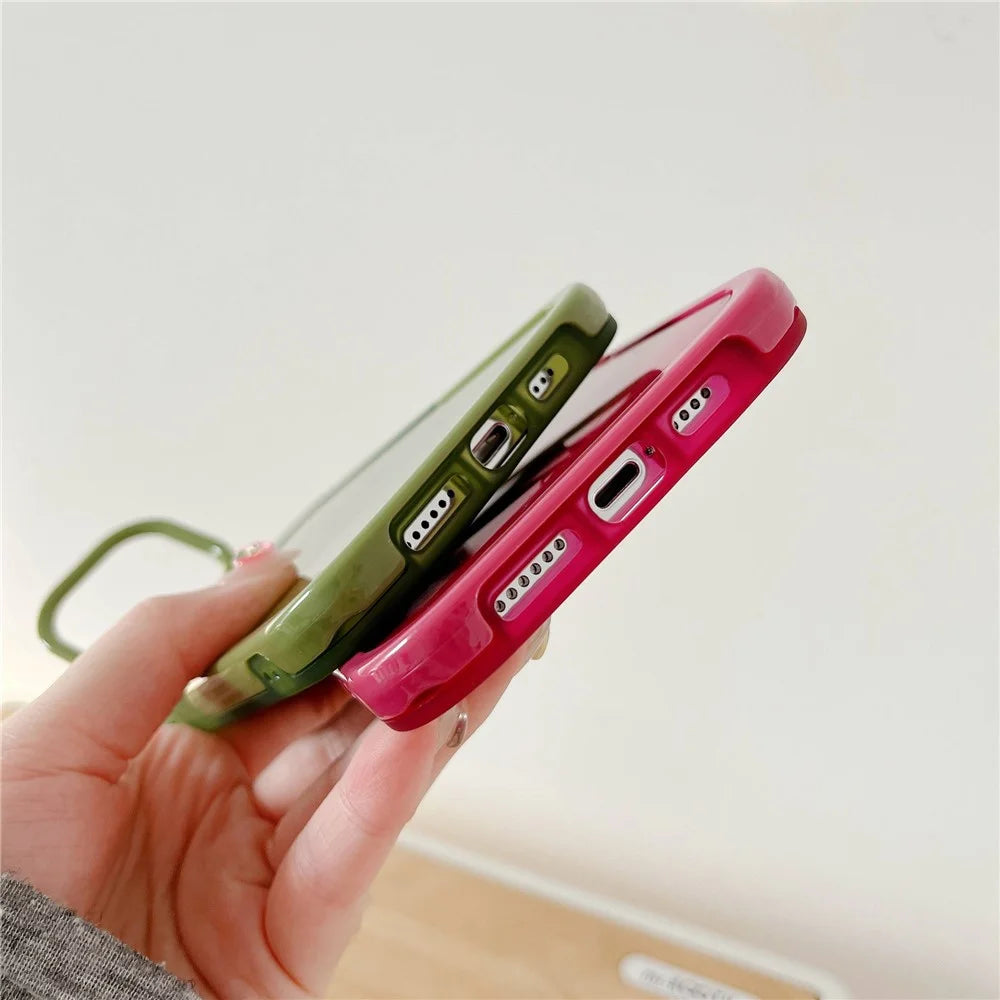 Anti-drop Phone Case for iPhone 14 Pro Max, Supporting Kickstand Camera Protection Phone Protective Back Cover - Red - 4