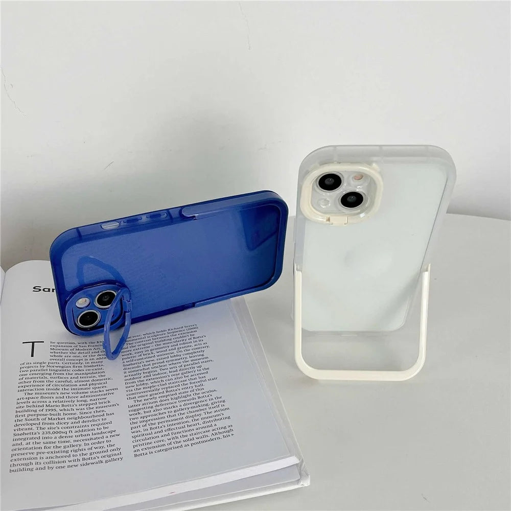 Anti-drop Phone Case for iPhone 14 Pro Max, Supporting Kickstand Camera Protection Phone Protective Back Cover - Red - 6