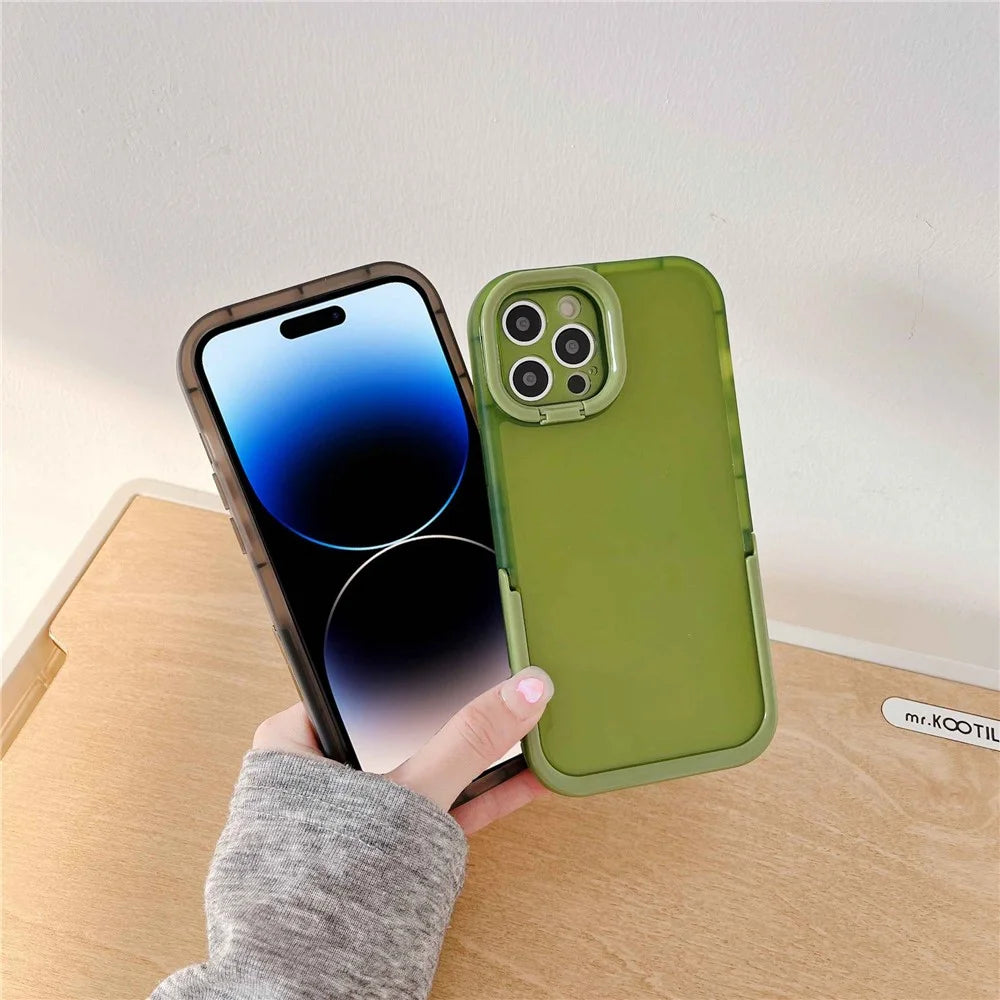 Anti-drop Phone Case for iPhone 14 Pro Max, Supporting Kickstand Camera Protection Phone Protective Back Cover - Red - 7