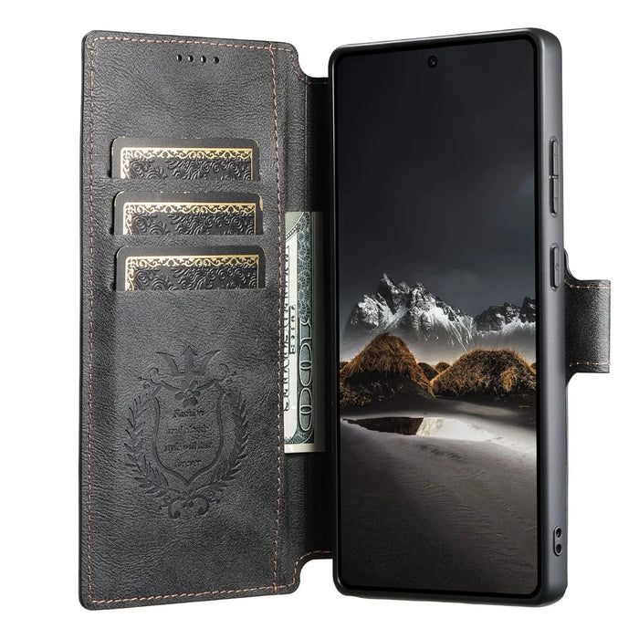SUTENI Q-05 For Samsung Galaxy S25 Ultra Wallet Case 2 in 1 Detachable Leather Flip Phone Cover with Stand - Black - 3