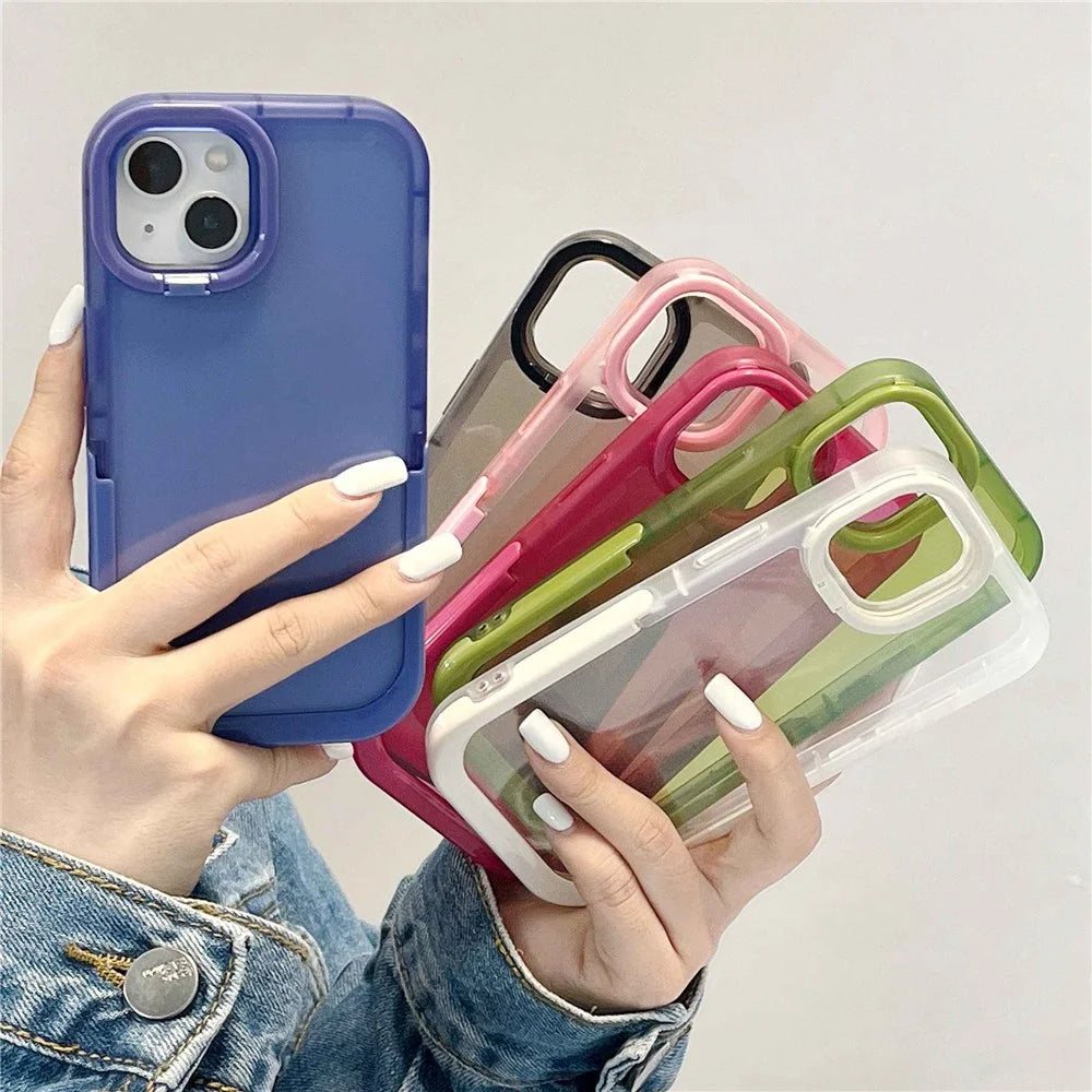 Cell Phone Case for iPhone 14 Plus, Scratch-resistant Kickstand Rear Camera Ring Phone Protective Back Cover - Blue - 6