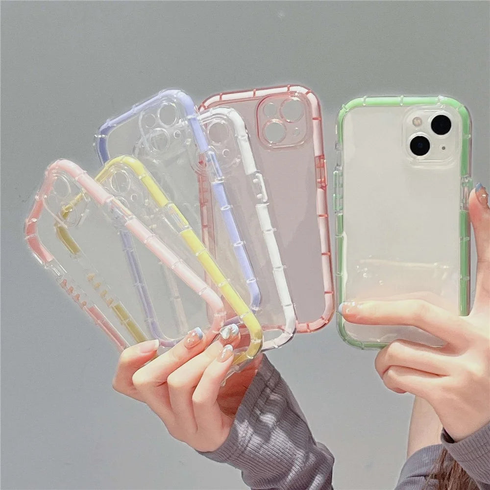 For iPhone 14 Soft TPU Cover Luminous Noctilucent Anti-scratch Cell Phone Case - Pink - 6