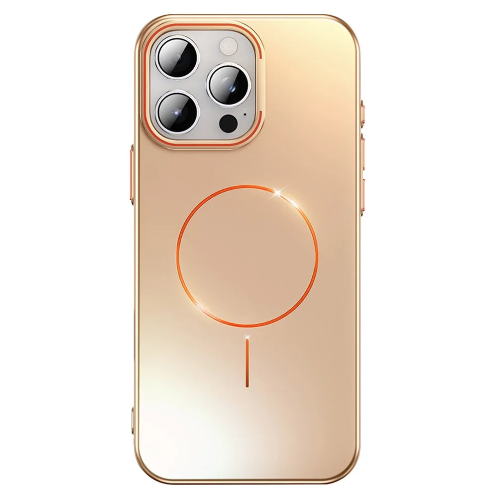 For iPhone 16 Pro Max Case Compatible with MagSafe Lens Kicktand Hard PC Phone Cover - Desert Gold - 1