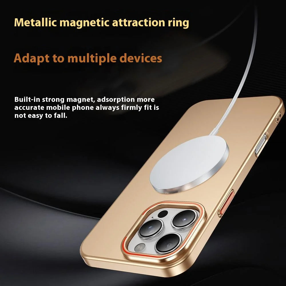 For iPhone 16 Pro Max Case Compatible with MagSafe Lens Kicktand Hard PC Phone Cover - Desert Gold - 3