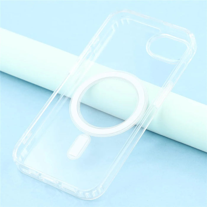 For iPhone 17e / 16e Magnetic Case Acrylic+TPU Clear Phone Cover - 4