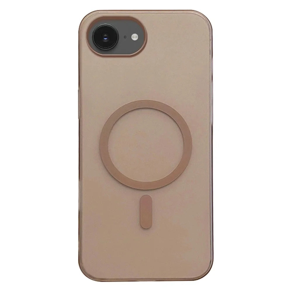 For iPhone 17e / 16e Magnetic Case Compatible with MagSafe Frosted PC Phone Cover - Desert Gold - 1