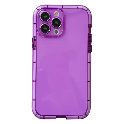 For iPhone 14 Pro Anti-drop Protective Phone Case Luminous Noctilucent Flexible TPU Back Cover - Purple - 1