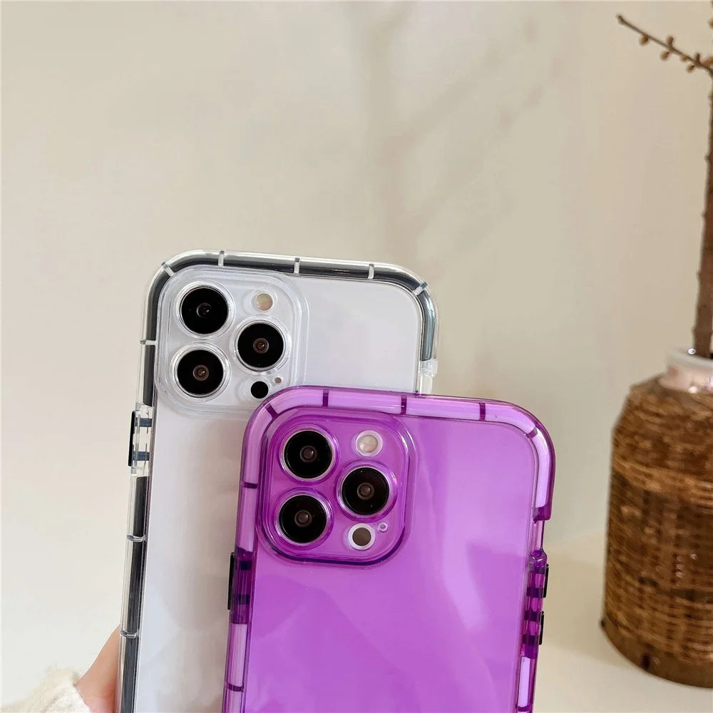 For iPhone 14 Pro Anti-drop Protective Phone Case Luminous Noctilucent Flexible TPU Back Cover - Purple - 3