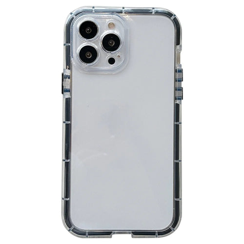 For iPhone 14 Pro Max Luminous Noctilucent Bumper Phone Case Shockproof Flexible TPU Shell - Transparent Black - 1