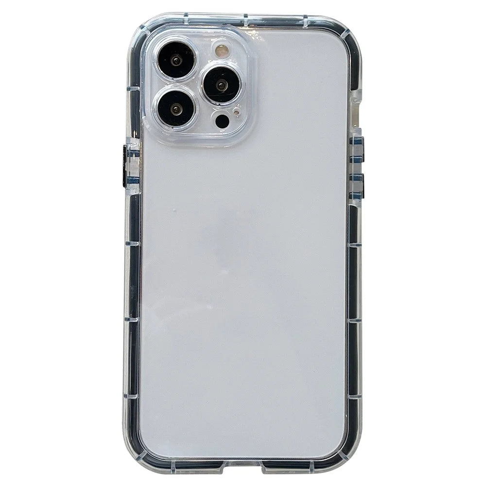 For iPhone 14 Pro Max Luminous Noctilucent Bumper Phone Case Shockproof Flexible TPU Shell - Transparent Black - 1