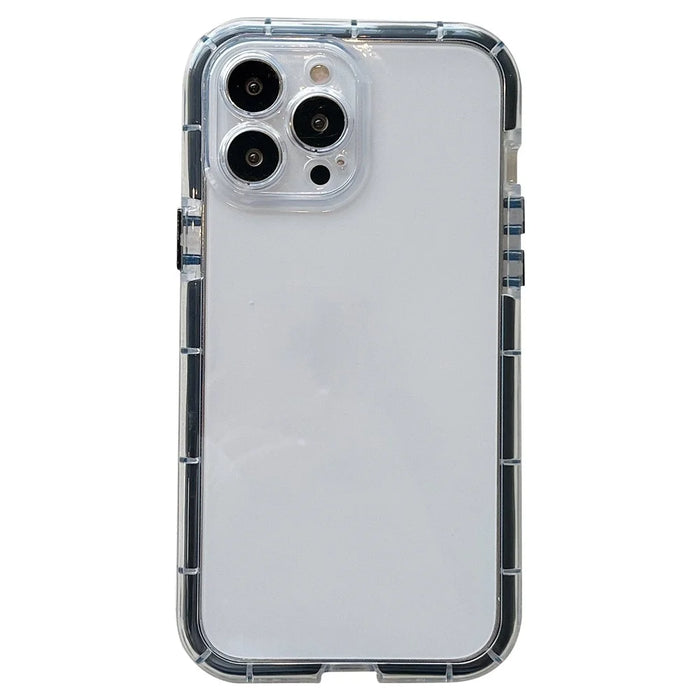 For iPhone 14 Pro Max Luminous Noctilucent Bumper Phone Case Shockproof Flexible TPU Shell - Transparent Black - 1