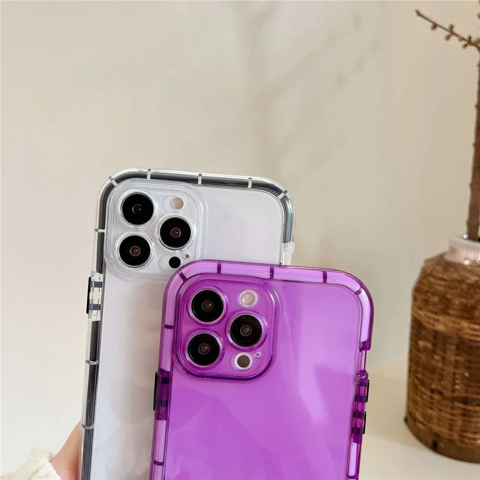 For iPhone 14 Pro Max Luminous Noctilucent Bumper Phone Case Shockproof Flexible TPU Shell - Transparent Black - 3