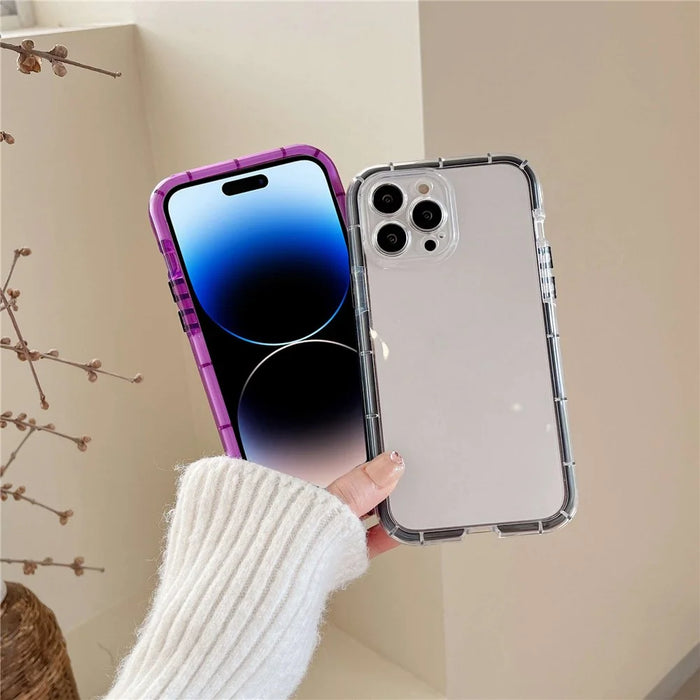 For iPhone 14 Pro Max Luminous Noctilucent Bumper Phone Case Shockproof Flexible TPU Shell - Transparent Black - 4