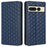 Anti-scratch Phone Case For Google Pixel 7 Pro 5G, Magnetic Auto Closing Phone Shell Stand Imprinted Rhombus Pattern PU Leather Flip Wallet Cover - Blue - 1