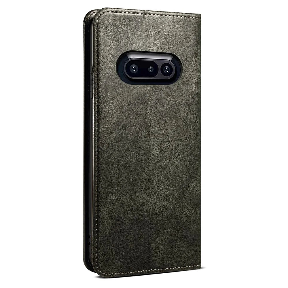 For Nothing Phone (3a) Case Crazy Horse Texture Waxy Leather Wallet Stand Phone Cover - Green - 6
