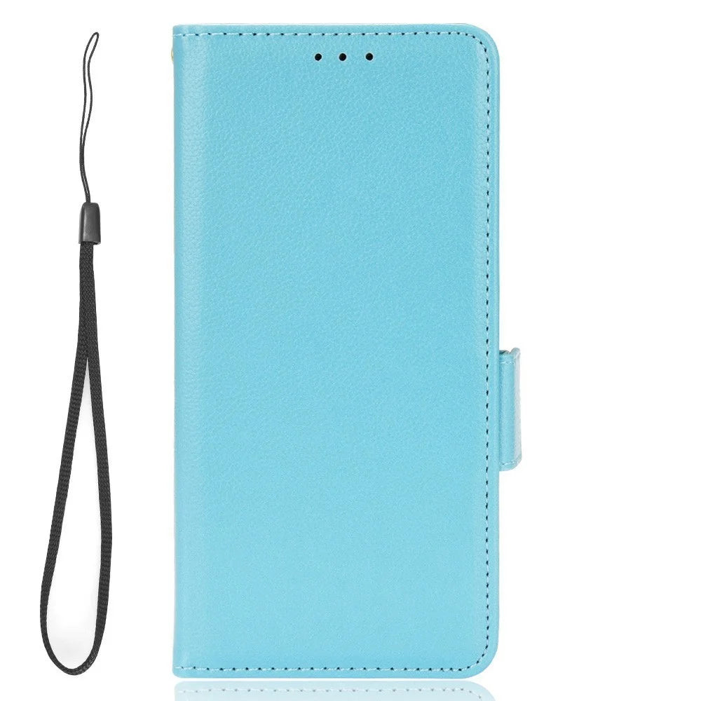 Drop-proof Phone Cover for Google Pixel 7 5G, Full Protection PU Leather Dual Magnetic Clasp Phone Case with Wallet Stand - Baby Blue - 6