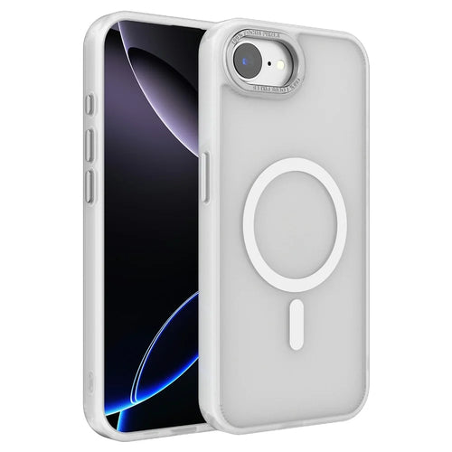 For iPhone 17e / 16e Case Compatible with MagSafe TPU + PC Matte Phone Cover - White - 1