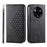 For Realme 14 Pro 5G Case Calf Texture PU Leather Phone Cover with Wallet - Black - 1