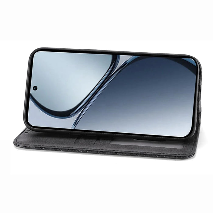 For Realme 14 Pro 5G Case Calf Texture PU Leather Phone Cover with Wallet - Black - 3
