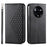 For Realme 14 Pro+ 5G Case Calf Texture PU Leather Phone Cover with Wallet - Black - 1