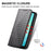 For Samsung Galaxy S25 Edge Case Calf Texture PU Leather Phone Cover with Wallet - Black - 5