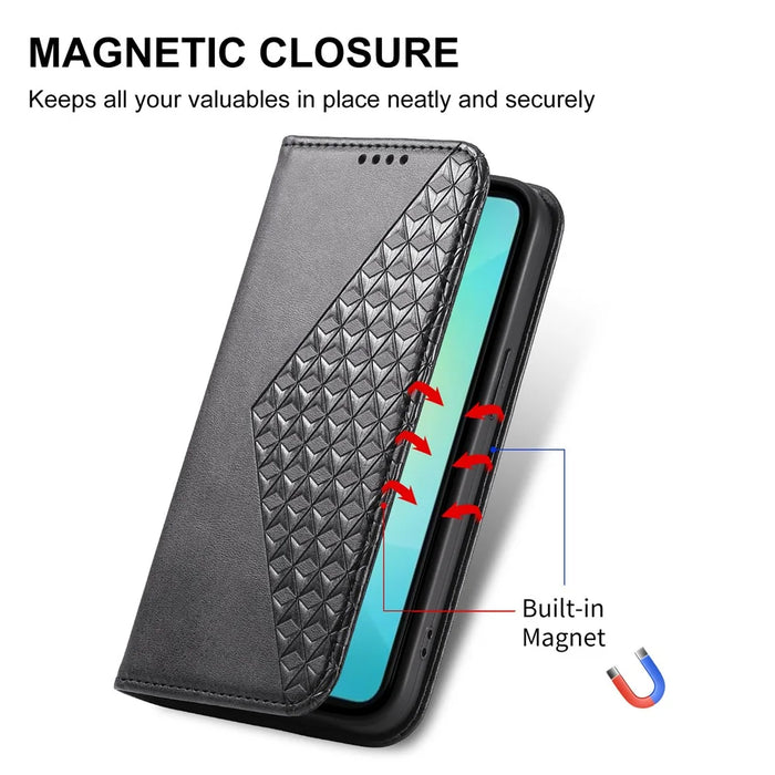 For Samsung Galaxy S25 Edge Case Calf Texture PU Leather Phone Cover with Wallet - Black - 5