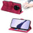 For Realme 14 Pro+ 5G Case Flower Pattern PU Leather Wallet Phone Cover with Strap - Wine Red - 3