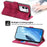 For vivo Y29 4G Case Flower Pattern PU Leather Wallet Phone Cover with Strap - Wine Red - 3