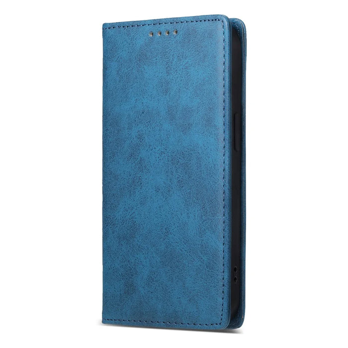 For Realme 14 Pro+ 5G Wallet Case RFID Blocking PU Leather Phone Cover - Blue - 7