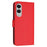 For Samsung Galaxy S25 Edge Case Triangle Imprint Leather Phone Cover with Lanyard - Red - 2