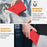 For Samsung Galaxy S25 Edge Case Triangle Imprint Leather Phone Cover with Lanyard - Red - 5