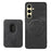 For Samsung Galaxy A36 5G Magnetic Case Leather Back Cover with Detachable Card Holder - Black - 3