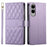 For Samsung Galaxy S25 Edge Case Rhombus Stitching Wallet Stand Leather Phone Cover with Long  /  Short Strap - Purple - 1