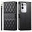 For vivo Y29 4G Case Rhombus Stitching Wallet Stand Leather Phone Cover with Long  /  Short Strap - Black - 1