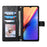For vivo Y29 4G Case Rhombus Stitching Wallet Stand Leather Phone Cover with Long  /  Short Strap - Black - 4