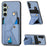 For Samsung Galaxy A56 5G Case with K-Shaped Kickstand Leather Phone Back Cover - Blue - 1