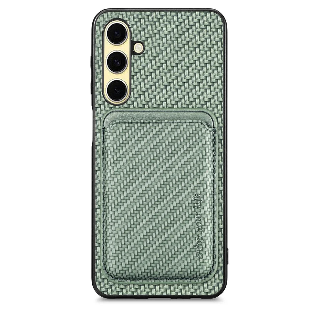 For Samsung Galaxy A26 5G Case Magnetic Detachable Card Holder Phone Back Cover - Green - 1