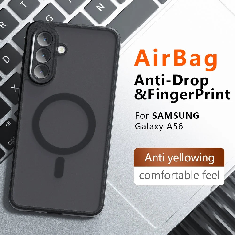 For Samsung Galaxy A56 5G Magnetic Case TPU + PC Matte Skin Touch Phone Cover - 2