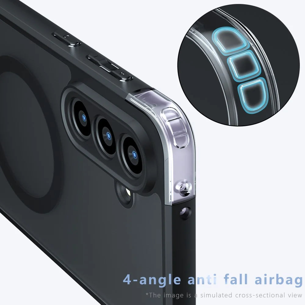 For Samsung Galaxy A56 5G Magnetic Case TPU + PC Matte Skin Touch Phone Cover - 5