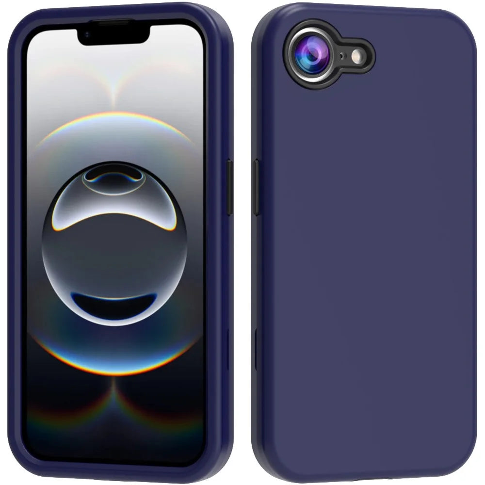 GW03 For iPhone 17e / 16e Case TPU + PC Phone Cover Dual Layer Shockproof - Navy Blue - 1