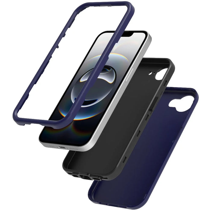 GW03 For iPhone 17e / 16e Case TPU + PC Phone Cover Dual Layer Shockproof - Navy Blue - 4