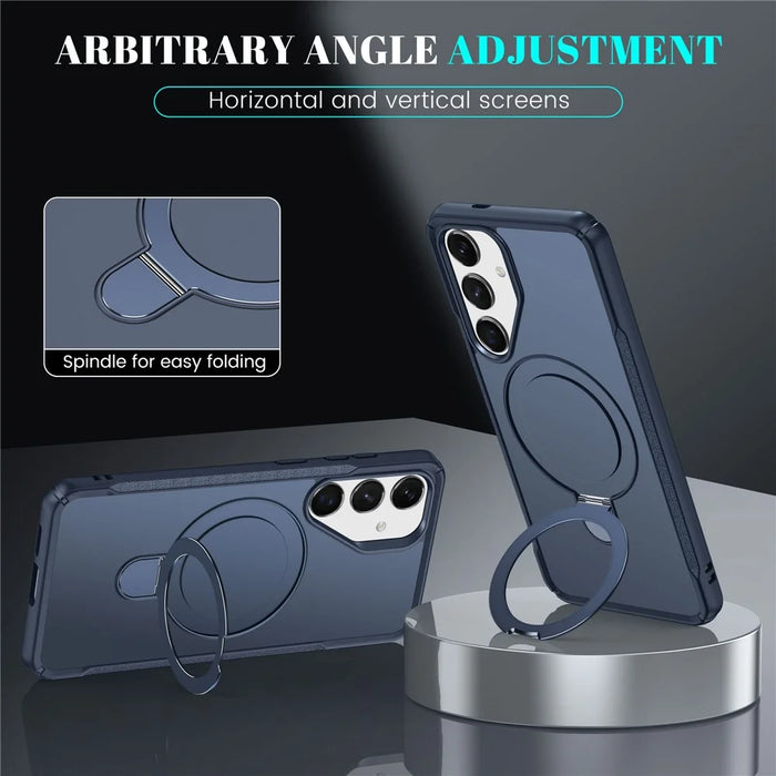 For Samsung Galaxy S25+ / S24+ Case with Magnetic Kickstand TPU + PC Anti Drop Phone Cover - Sapphire - 3