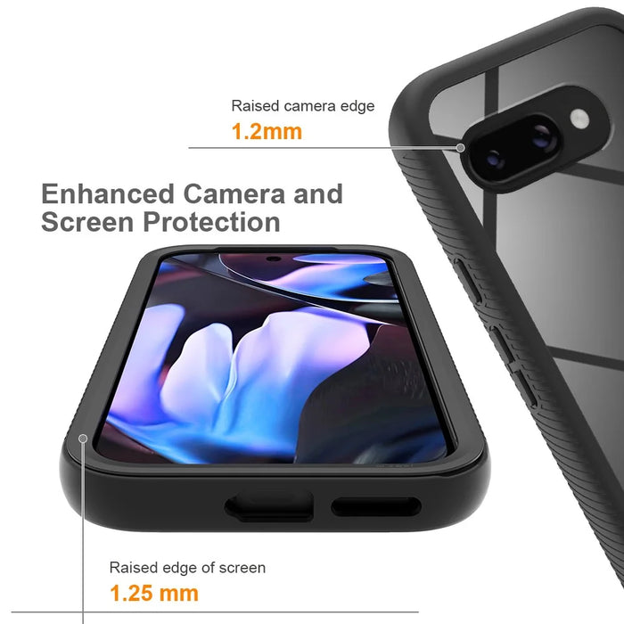 For Google Pixel 9a Magnetic Case PC + TPU Protective Phone Back Cover (No PET Film) - Black - 5