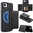 LC.IMEEKE L5 For iPhone 17e / 16e Magnetic Phone Case Leather Back Cover with Detachable Card Holder - Black - 1